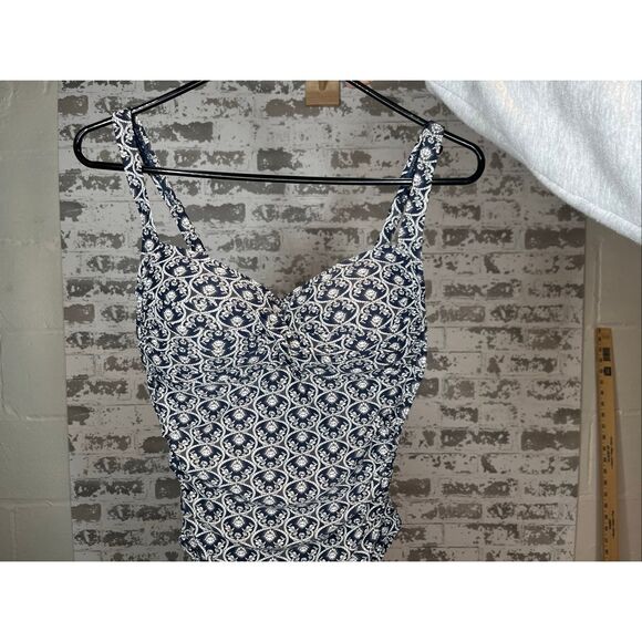 Nip tuck swim | navy blue patterns one piece swim suit - Picture 1 of 13